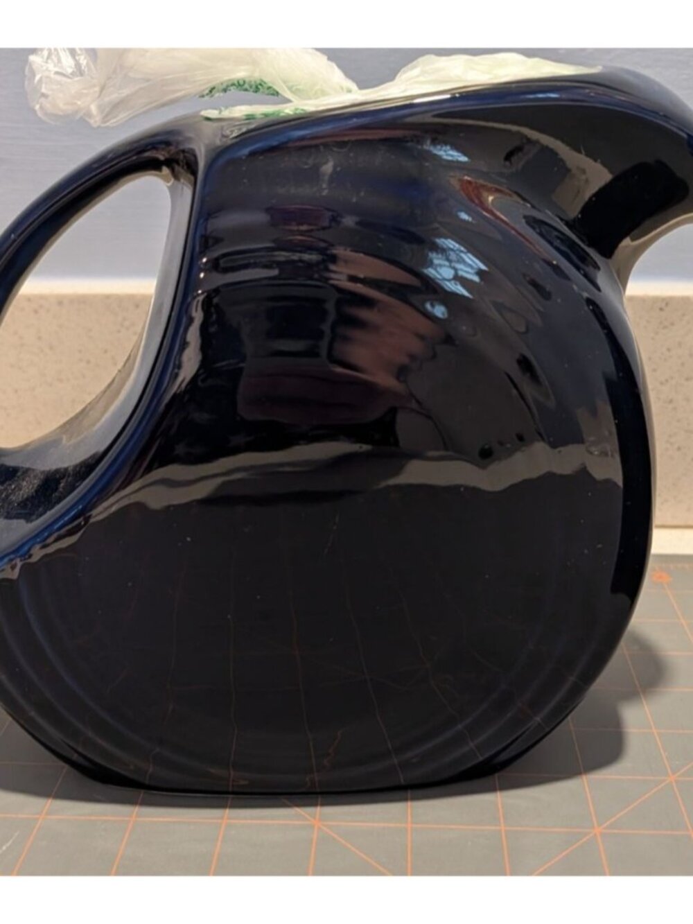 Vintage Fiesta Cobalt Blue Disk Pitchers Set Of 2 - 6.5 Lb Weight - Made In USA - Picture 2 of 5